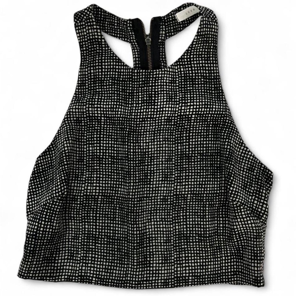 LUSH Boutique Black and White Women's Cropped Tank Top